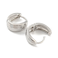 Orecchini a cerchio scanalati in ottone&nbsp;EJEW-G363-16P