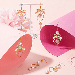 DIY-Sets zum Basteln von rosa Herz-Charm-Ohrringen&nbsp;DIY-SC0017-86