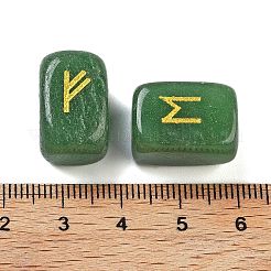 Rechteckige natürliche grüne Aventurin Runensteine&nbsp;G-Z059-01O