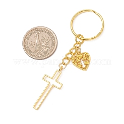 Schlüsselanhänger aus Metall mit Kreuz und Herz&nbsp;KEYC-JKC01456