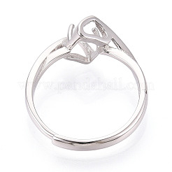 Rhodinierte 925 Sterling Silber Verlobungs-Solitärring-Fassungen&nbsp;STER-T008-16P