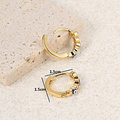 Orecchini a cerchio vintage in ottone con malocchio&nbsp;SO6114