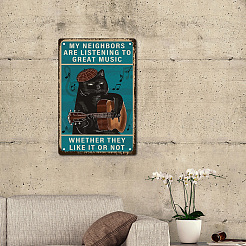 Affiche vintage de signe d'étain de fer en métal&nbsp;AJEW-WH0157-671
