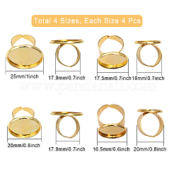 16 Stück 4 größenverstellbare Messing-Fingerringe-Komponenten&nbsp;KK-CA0002-22G