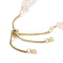 Bracelet coulissant perlé à double couche de quartz rose naturel&nbsp;BJEW-JB08971-02