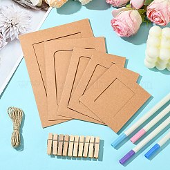 5 Satz 5 Stile Rechteckiger Bilderrahmen aus Rindslederpapier zum Aufhängen&nbsp;DIY-CJ0002-66