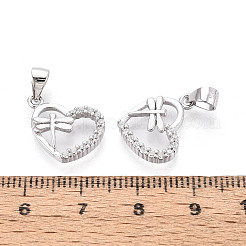 925 Herzanhänger aus Sterlingsilber mit Libellenmotiv und Mikropavé-Fassung aus klaren Zirkonia&nbsp;STER-T008-83P