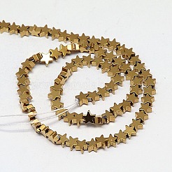 Chapelets de perles en hématite synthétique sans magnétiques&nbsp;G-J173-4x4mm-03