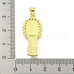 Ciondoli in ottone con placcatura a cremagliera con micro pavé di zirconi chiari&nbsp;KK-B091-21G-06