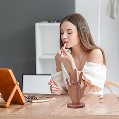 2 Stück handförmiger Ring-Organizer-Ständer aus Holz für den Schreibtisch&nbsp;ODIS-CA0001-33B