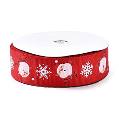20 Yards bedrucktes Ripsband aus Polyester mit Weihnachtsmann-Motiv&nbsp;OCOR-K005-01A
