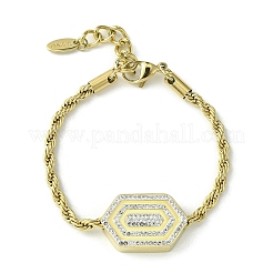 Bracciale a maglie esagonali con zirconi cubici&nbsp;BJEW-Q775-06G