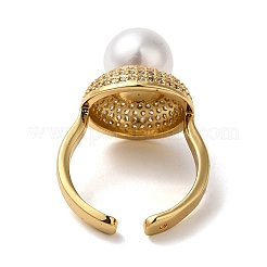 Anneaux de manchette ouverts en laiton plaqué micro pavé&nbsp;RJEW-H235-02G