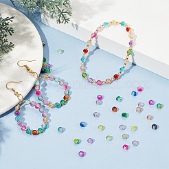 Kit fai da te per realizzare braccialetti elastici con perline di vetro effetto craquelé e colori per dolci.&nbsp;DIY-PH0004-54C