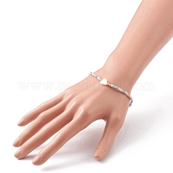 Bracelets extensibles en perles de verre rondelles à facettes&nbsp;BJEW-JB05793-04