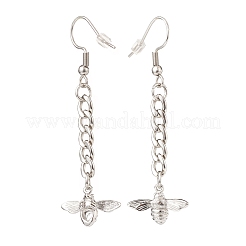 Catena barbazzale con charm in ottone orecchini lunghi pendenti&nbsp;EJEW-JE04963-02