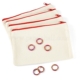 6 borsa portatrucchi fai da te in tela bianca con cerniera per donna&nbsp;AJEW-TA0003-24F