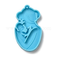 Fête des mères mère avec bébé moules à pendentif en silicone&nbsp;AJEW-M221-02E