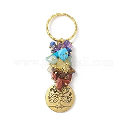 5 porte-clés pendentif en pierre précieuse naturelle chakra&nbsp;KEYC-JKC00414