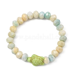 Pulseras de cuentas de vidrio y turquesa sintética&nbsp;BJEW-JB13889-01