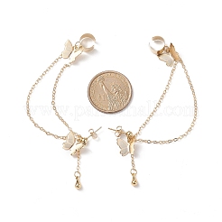 Farfalla in ottone con orecchini pendenti a catena pendenti&nbsp;EJEW-TA00152