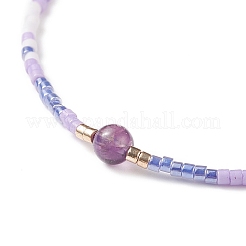 Bracelets mixtes pierres précieuses naturelles et perles de verre&nbsp;BJEW-JB08950