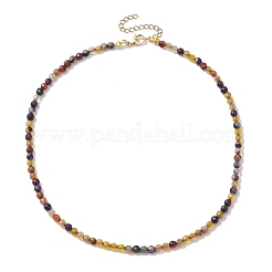 Collane di perline rotonde sfaccettate di agata naturale (tinte e riscaldate) da donna&nbsp;NJEW-JN04659