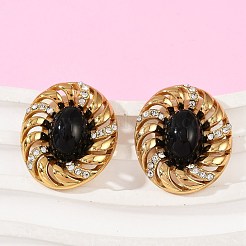 Boucles d'oreilles à tige ovales en acier inoxydable 304&nbsp;EJEW-M105-05G