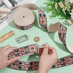 Rubans jacquard à fleurs en polyester de 5 mètre&nbsp;SRIB-BC0001-28