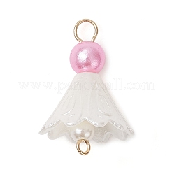 11 Stück 11 Farben ABS-Kunststoff & Acryl-Imitationsperle Blumenverbinder-Charms&nbsp;PALLOY-JF04228