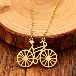 Collane con ciondolo a forma di bicicletta in acciaio inossidabile 304 per uomo e donna&nbsp;WGD5F94-01