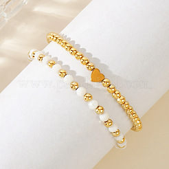 2 elegantes Armbandset aus Messing und Edelsteinen&nbsp;GH1695