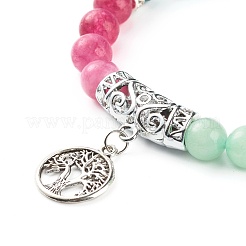 Armband mit runden Perlen aus natürlichem Chalzedon&nbsp;BJEW-JB06925