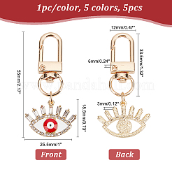 5 colgante de aleación de esmalte con diseño de ojo malvado de 5 colores&nbsp;KEYC-AR0001-18