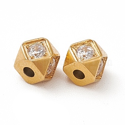 Ionenplattierung (IP) 304 Edelstahl und klare Zirkonia-Perlen&nbsp;STAS-G295-02G