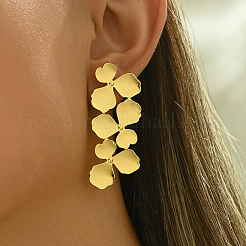 Boucles d'oreilles à tige en forme de feuille en laiton vintage&nbsp;QA7919