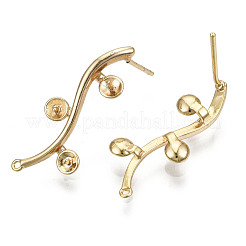 Fornituras de aretes de latón&nbsp;KK-T062-66G-B-NF