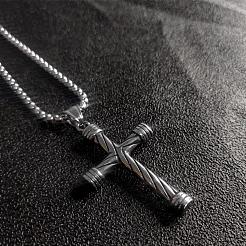 Retro-Rock-Punk-Männer Kreuz 304 Edelstahl Anhänger Halsketten&nbsp;DN2832