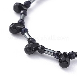 Non magnetici perle ematite sintetico Elasticizzato bracciali&nbsp;BJEW-JB04659-03