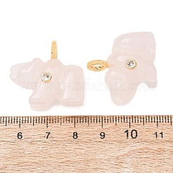 Pendenti intagliati in quarzo rosa naturale&nbsp;G-H357-02G-13