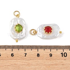 Anhänger aus natürlichen barocken Keshi-Perlen und Glas&nbsp;PALLOY-JF05928-01