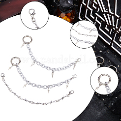 6 Stück 3 Stil Aluminium-Boot-Strap-Ketten&nbsp;HJEW-HS00095