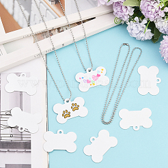 45 pendentif en aluminium vierge à transfert thermique double face&nbsp;DIY-SP0006-29B