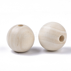 Natürliche unfertige Holzperlen&nbsp;WOOD-S651-A30mm-LF