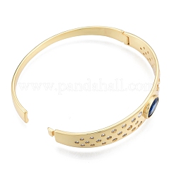 Brazalete con bisagra ovalada de circonita cúbica&nbsp;BJEW-G651-10G-02