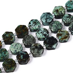 Brins de perles turquoises africaines naturelles (jaspe)&nbsp;G-P534-A26-01