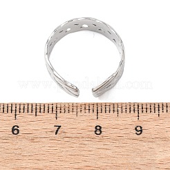 Manschettenringe aus Edelstahl 304 mit Kreuzmuster&nbsp;RJEW-G368-01P