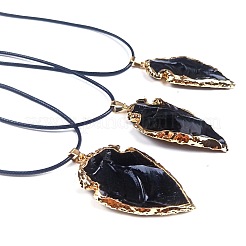 Pendentif pointe de flèche en obsidienne noire&nbsp;CV2982-1