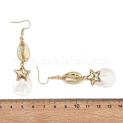 Tropfenförmige Ohrhänger aus natürlicher Trochidenmuschel/Trochusmuschel&nbsp;EJEW-JE07165