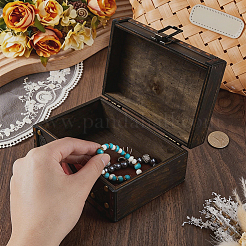 Cofre del tesoro de joyería de madera vintage&nbsp;CON-WH20002-17